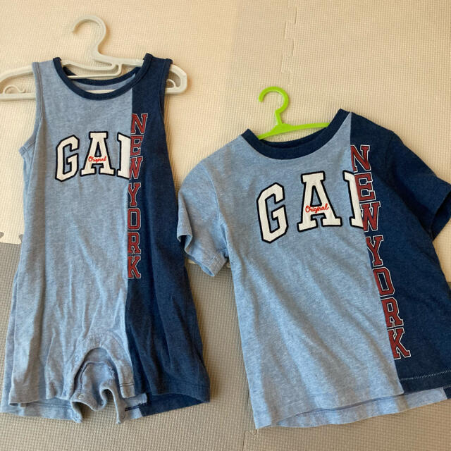 babyGAP(ベビーギャップ)のGAPロンパース　半袖Tシャツお揃い キッズ/ベビー/マタニティのベビー服(~85cm)(ロンパース)の商品写真