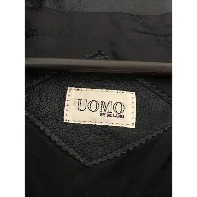 UOMO BY MILANO／キルティングラムレザーロングジャケットコート