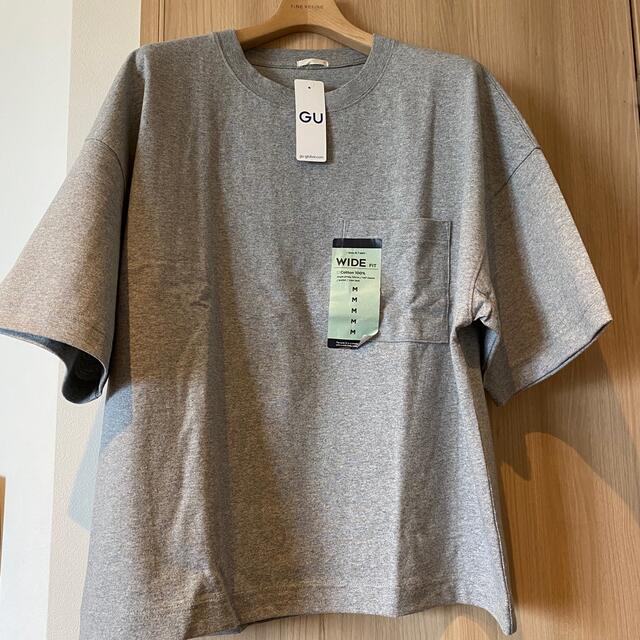 GU(ジーユー)のGU ジーユー　メンズ　ワイドフィットT(五分袖) 【新品未使用タグ付き】 メンズのトップス(Tシャツ/カットソー(半袖/袖なし))の商品写真