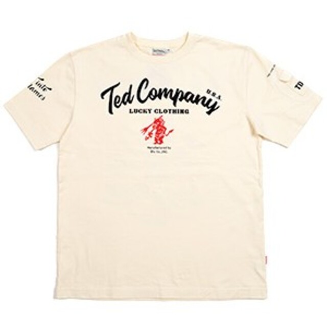 TEDMAN(テッドマン)のテッドマン/Tシャツ/ホワイト/TDSS-547/エフ商会/カミナリモータース メンズのトップス(Tシャツ/カットソー(半袖/袖なし))の商品写真