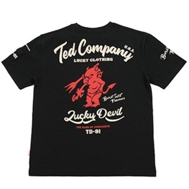 TEDMAN(テッドマン)のテッドマン/Tシャツ/ブラック/TDSS-547/エフ商会/カミナリモータース メンズのトップス(Tシャツ/カットソー(半袖/袖なし))の商品写真