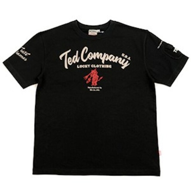 TEDMAN(テッドマン)のテッドマン/Tシャツ/ブラック/TDSS-547/エフ商会/カミナリモータース メンズのトップス(Tシャツ/カットソー(半袖/袖なし))の商品写真