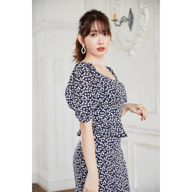 herlipto Cherry Pattern Two Piece navy