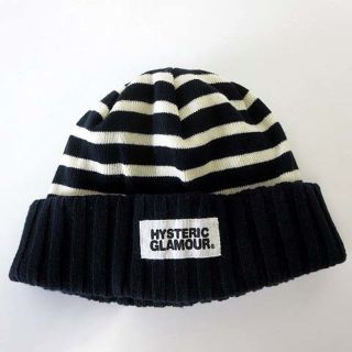 ヒステリックグラマー(HYSTERIC GLAMOUR)のヒステリックグラマー ニットキャップ ニット帽 リバーシブル F 黒 白 帽子(その他)