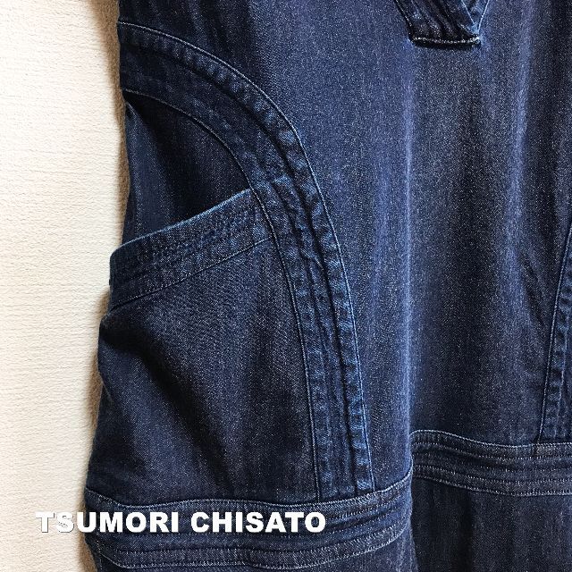 TSUMORI CHISATO(ツモリチサト)の【TSUMORI CHISATO】ツモリ ラウンドポケット デニム ワンピース レディースのワンピース(ひざ丈ワンピース)の商品写真