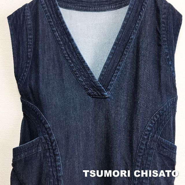 TSUMORI CHISATO(ツモリチサト)の【TSUMORI CHISATO】ツモリ ラウンドポケット デニム ワンピース レディースのワンピース(ひざ丈ワンピース)の商品写真