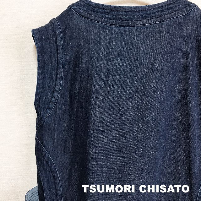 TSUMORI CHISATO(ツモリチサト)の【TSUMORI CHISATO】ツモリ ラウンドポケット デニム ワンピース レディースのワンピース(ひざ丈ワンピース)の商品写真