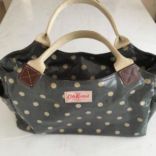 キャスキッドソン(Cath Kidston)のcathkidston白水玉ブルー手提げ(トートバッグ)