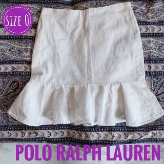 ポロラルフローレン(POLO RALPH LAUREN)のPOLO Ralph Lauren 真っ白 マーメイドフリル ミニスカート(ミニスカート)