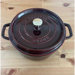 ストウブ(STAUB)の【STAUB】ピコココットラウンド　24cm グレナディンレッド(鍋/フライパン)