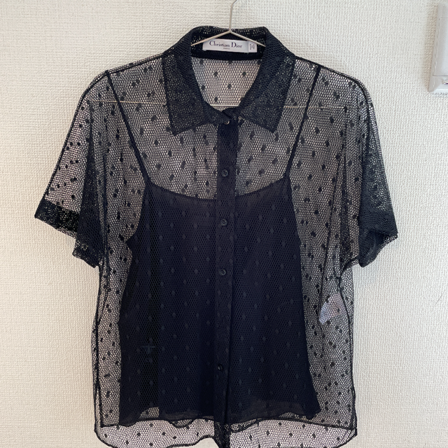 【後払い手数料無料】 Christian Dior ディオールシースルーブラウス - シャツ+ブラウス(半袖+袖なし)