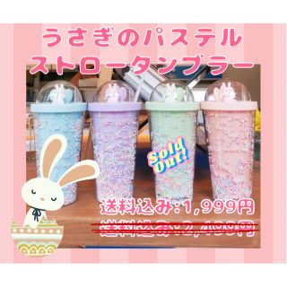 【C:ブルー】うさぎのパステルカラー⭐︎ストロータンブラー(タンブラー)