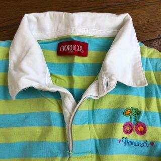 フィオルッチ(Fiorucci)の半袖シャツ 130 女の子   ボーダー　グリーン(Tシャツ/カットソー)