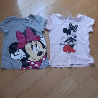 ディズニー(Disney)のTシャツ　ディナー　ミニー　110 ピンク　グレー　2枚セット(Tシャツ/カットソー)