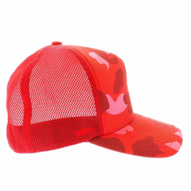 A BATHING APE(アベイシングエイプ)のアベイシングエイプ ファレルカモ柄 キャップ 帽子 F 赤 レッド ▲ メンズの帽子(キャップ)の商品写真