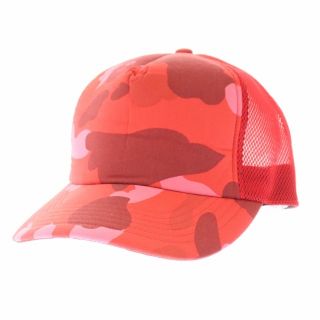 アベイシングエイプ(A BATHING APE)のアベイシングエイプ ファレルカモ柄 キャップ 帽子 F 赤 レッド ▲(キャップ)