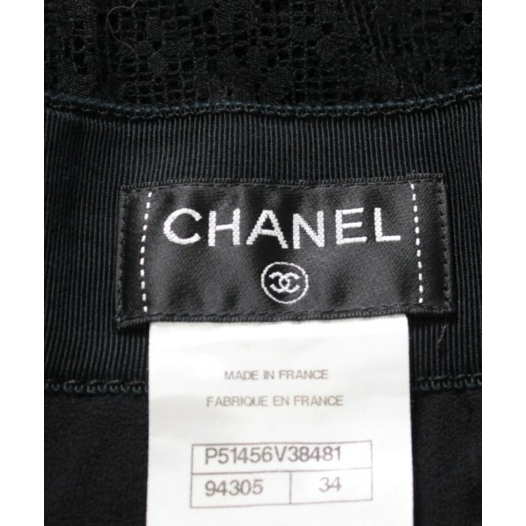 CHANEL(シャネル)のCHANEL シャネル ひざ丈スカート 34(XS位) 黒(花柄) 【古着】【中古】 レディースのスカート(ひざ丈スカート)の商品写真