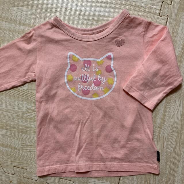 ベルメゾン(ベルメゾン)の七分袖　Tシャツ　2枚セット　100 キッズ/ベビー/マタニティのキッズ服女の子用(90cm~)(Tシャツ/カットソー)の商品写真