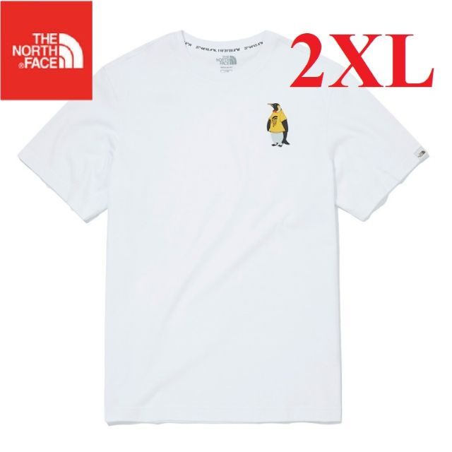 バックプリントフォロー割 ノースフェイス Tシャツ 半袖 綿100% 白/2XL K113H