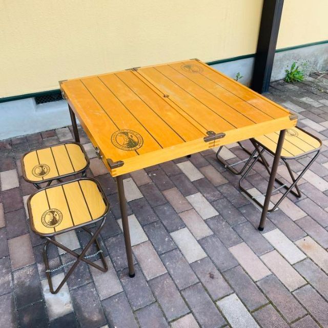 折りたたみ 木製 テーブル&チェア アウトドア ピクニック キャンプ