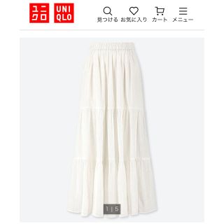 ユニクロ(UNIQLO)の【新品未使用】UNIQLO ティアードロングスカート Sサイズ(ロングスカート)