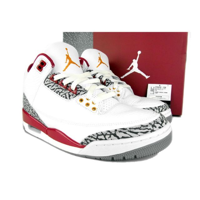 箱タグ付属状態ランクナイキNIKE■AIR JORDAN3 Cardinal Redスニーカー