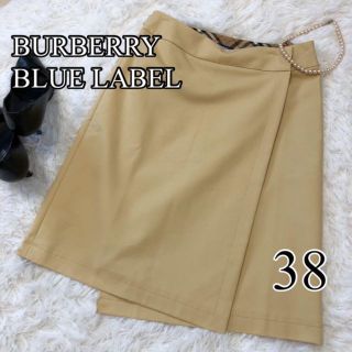 バーバリーブルーレーベル(BURBERRY BLUE LABEL)の【BURBERRY BLUELABEL】バーバリー　台形スカート38 ベージュ(ひざ丈スカート)