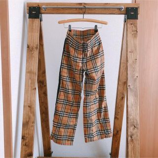 バーバリー(BURBERRY)のバーバリー トラックパンツ サイドラインパンツ チェック 希少 人気 芸能人着用(カジュアルパンツ)