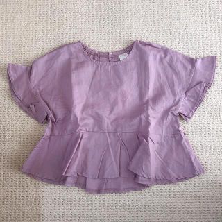 フタフタ(futafuta)の【新品タグ付】リネンフリル チュニック　パープル　95(Tシャツ/カットソー)