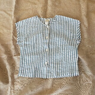ボンポワン(Bonpoint)のlittle cotton clothesストライプシャツ(ブラウス)