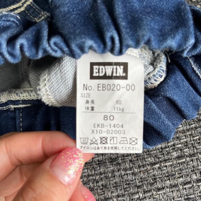 EDWIN(エドウィン)のEDWIN デニムパンツ　80 キッズ/ベビー/マタニティのベビー服(~85cm)(パンツ)の商品写真