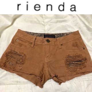 リエンダ(rienda)の１回着☆riendaダメージデニムショートパンツリエンダスライマウジーエモダ(ショートパンツ)