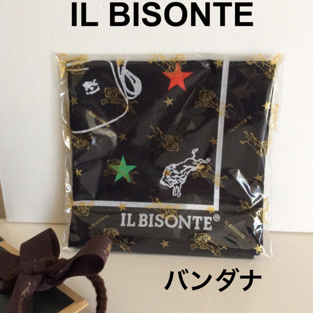 IL BISONTE(イルビゾンテ)のイルビゾンテ  バンダナ 未使用品 シールはがし跡ありプレゼントには不向きです。 レディースのファッション小物(バンダナ/スカーフ)の商品写真