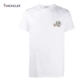 モンクレール(MONCLER)の79 MONCLER ホワイト ダブルロゴ Tシャツ size XL(Tシャツ/カットソー(半袖/袖なし))