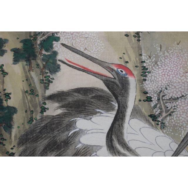 作者不詳/鶴亀図/掛軸☆宝船☆L-841 QW-