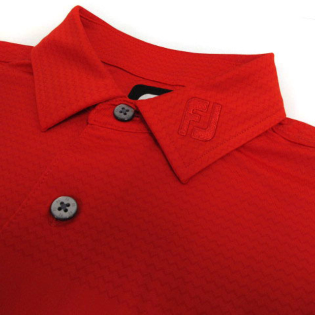 FootJoy(フットジョイ)のフットジョイ FootJoy ポロシャツ 半袖 刺繍 レッド 赤 L スポーツ/アウトドアのゴルフ(ウエア)の商品写真