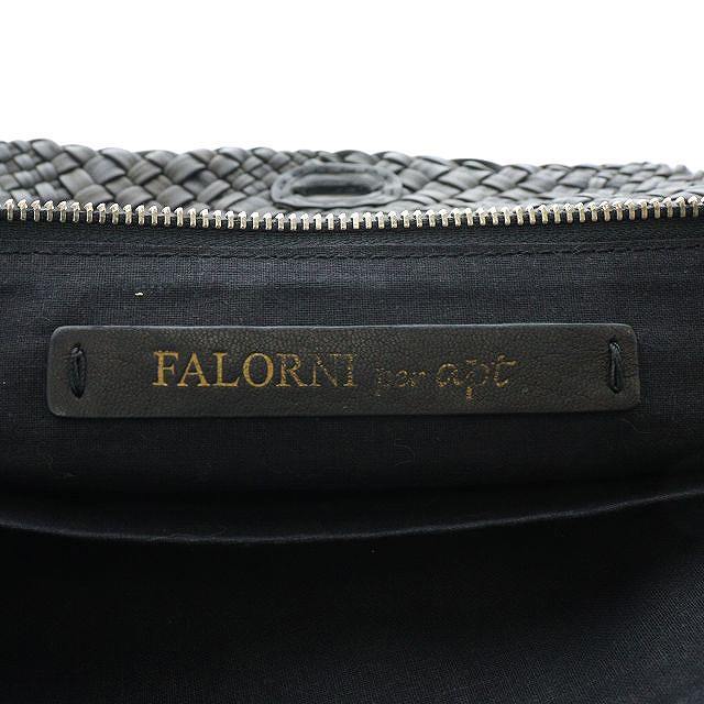 FALORNI(ファロルニ)のファロルニ ショルダーバッグ クラッチバッグ チェーン レザー 本革 黒 レディースのバッグ(ショルダーバッグ)の商品写真