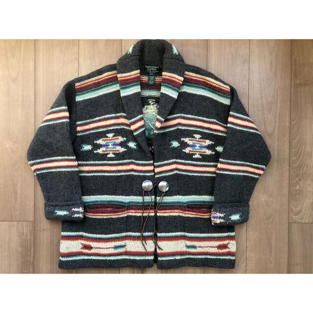 ラルフローレン ネイティブ ハンドニット カーディガン グレー PM 国内