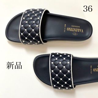 ヴァレンティノ(VALENTINO)の新品/36 VALENTINO ヴァレンティノ キルティング サンダル VLTN(サンダル)