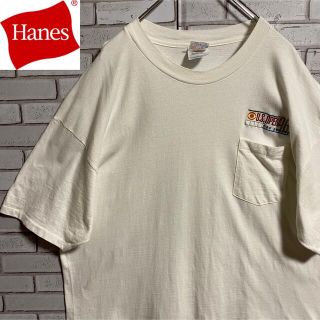 ヘインズ(Hanes)の90s 古着 ヘインズ ヴィンテージ USA製 刺繍 シングルステッチ ゆるだぼ(Tシャツ/カットソー(半袖/袖なし))