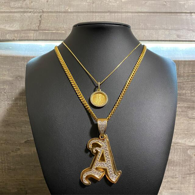 14k 天然ダイヤモンド イニシャル ペンダント トップ メンズのアクセサリー(ネックレス)の商品写真