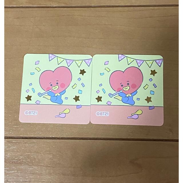 BT21(ビーティーイシビル)のBT21 チーズせん シール TATA テテ　V 2枚 エンタメ/ホビーのタレントグッズ(アイドルグッズ)の商品写真