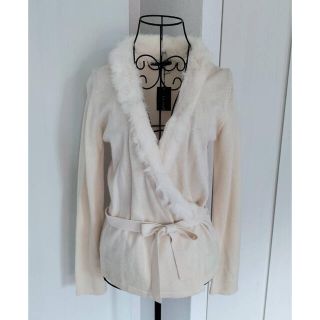 ルスーク(Le souk)の新品　Le Souk ファー付　カシミヤ入り　ニットジャケット(ノーカラージャケット)