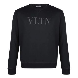 ヴァレンティノ(VALENTINO)の【美品】バレンティノ　スウェットトレーナー　ブラックロゴ　Lサイズ　(スウェット)