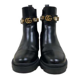 グッチ(Gucci)のGUCCI ベルト付き レザーブーツ(ブーツ)