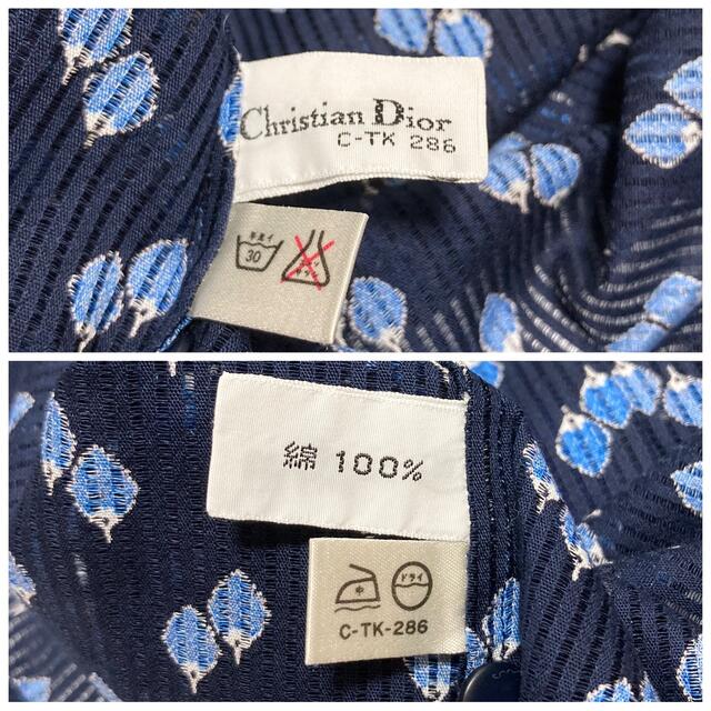 Christian Dior(クリスチャンディオール)のChristian Dior　スタンドカラー　ブラウス　ノーカラー　ヴィンテージ レディースのトップス(シャツ/ブラウス(半袖/袖なし))の商品写真