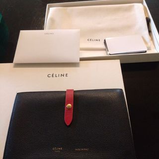 セリーヌ(celine)のCELINE セリーヌ 財布 ウォレット ブラック×レッド(財布)