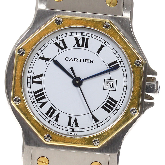Cartier - ☆訳あり【CARTIER】カルティエ サントスオクタゴンLM YGベゼル デイト 自動巻き メンズ