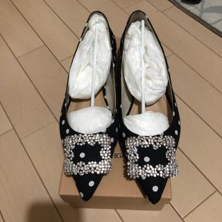 新品【OHGA/オーガ】DOT BIJOU PUMP ドットビジューパンプス