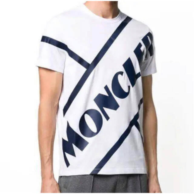 ★希少★ MONCLER Tシャツ Ｍ　ホワイト ビッグロゴ モンクレール
